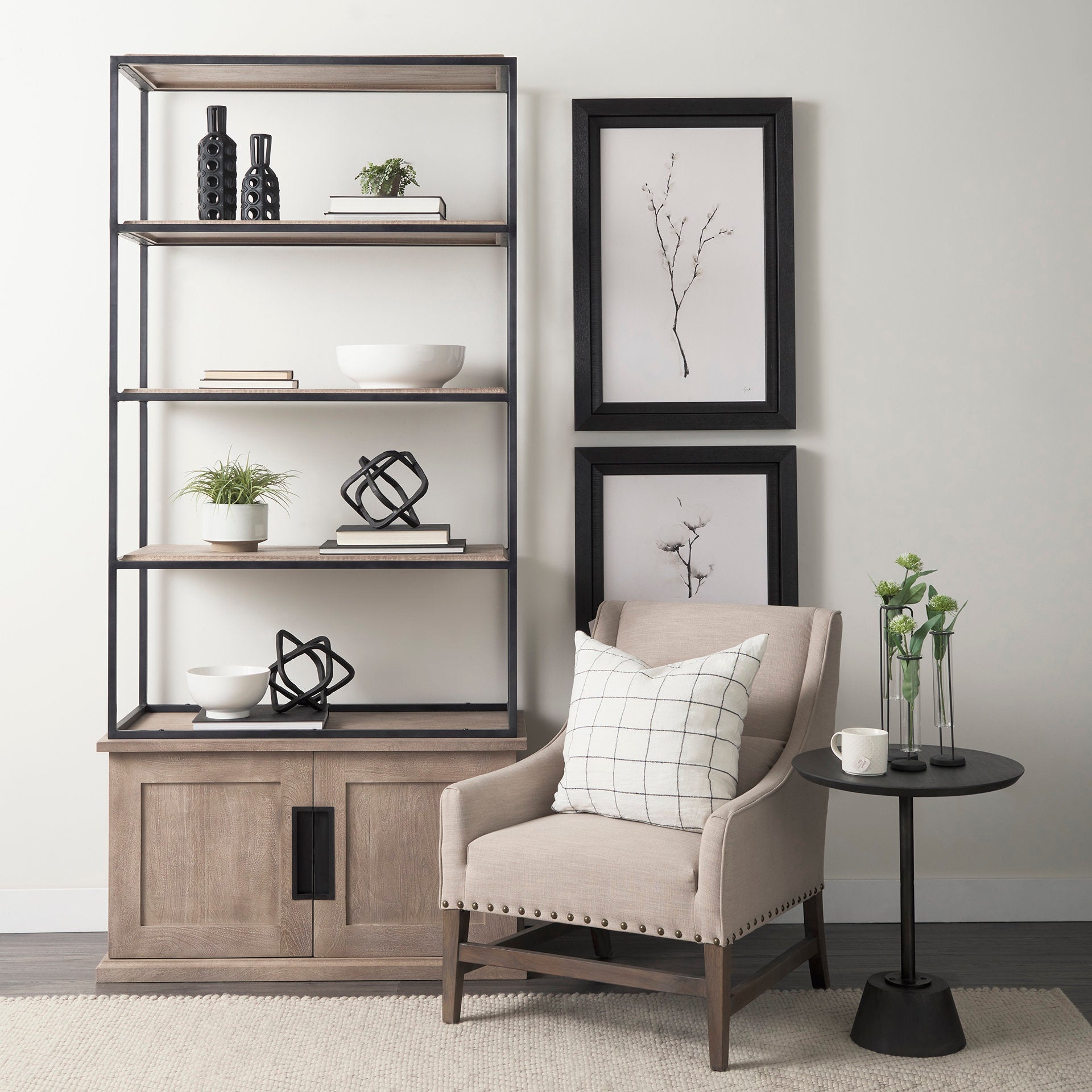 Mercana Braxton Three Shelf Wooden Shelving Unit