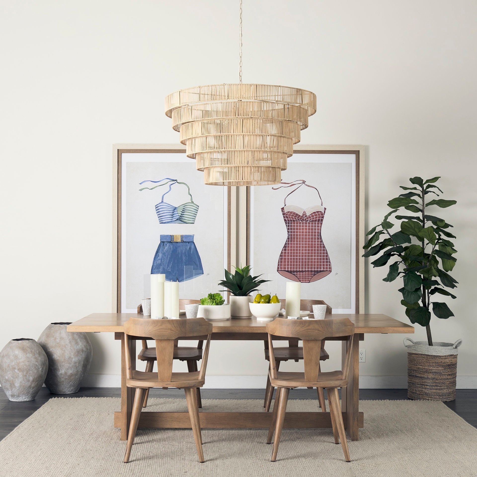 Mercana Aida Wooden Rectangular Dining Table