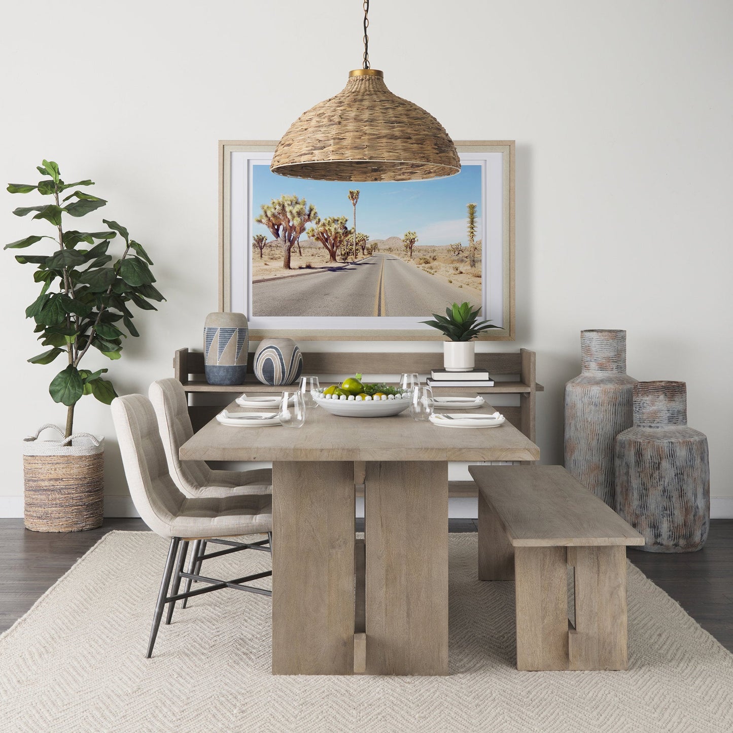 Mercana Aida Wooden Rectangular Dining Table
