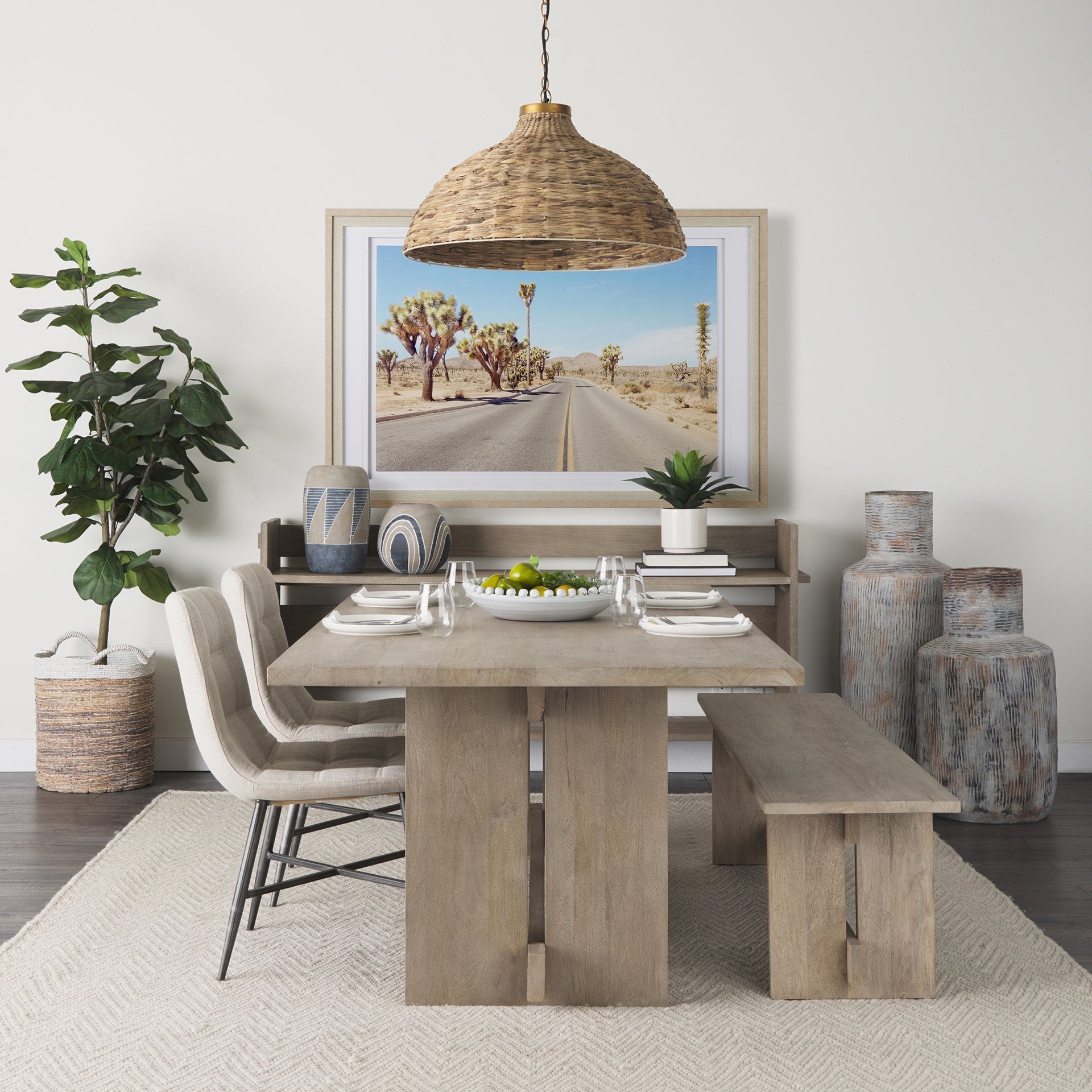 Mercana Aida Wooden Rectangular Dining Table