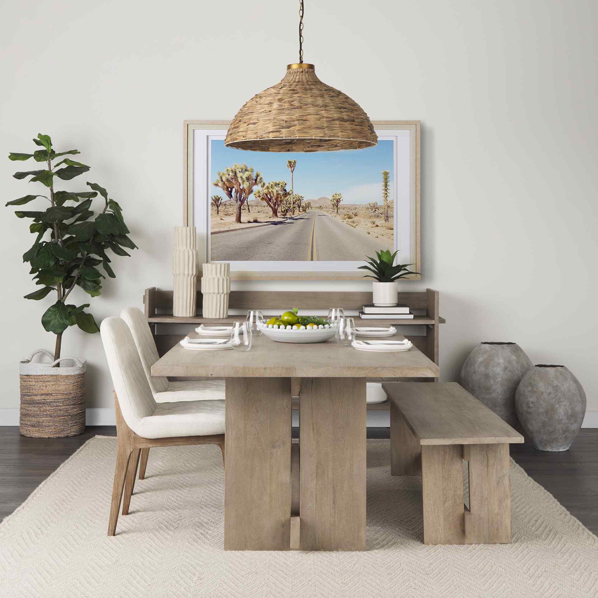 Mercana David Fabric Wrap Armless Dining Chair (Set of 2)