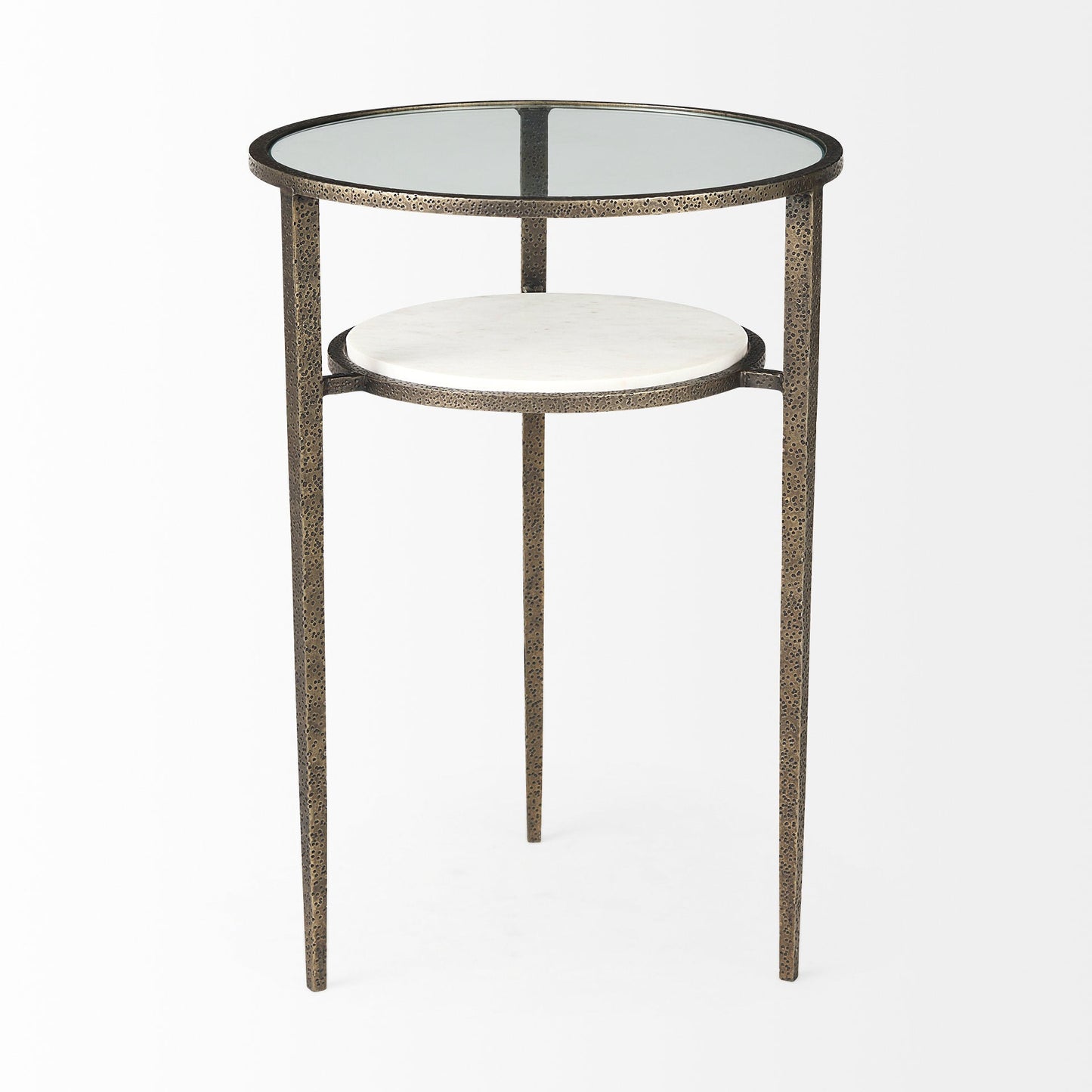 Mercana Felicity Clear Glass Top Round Side Table