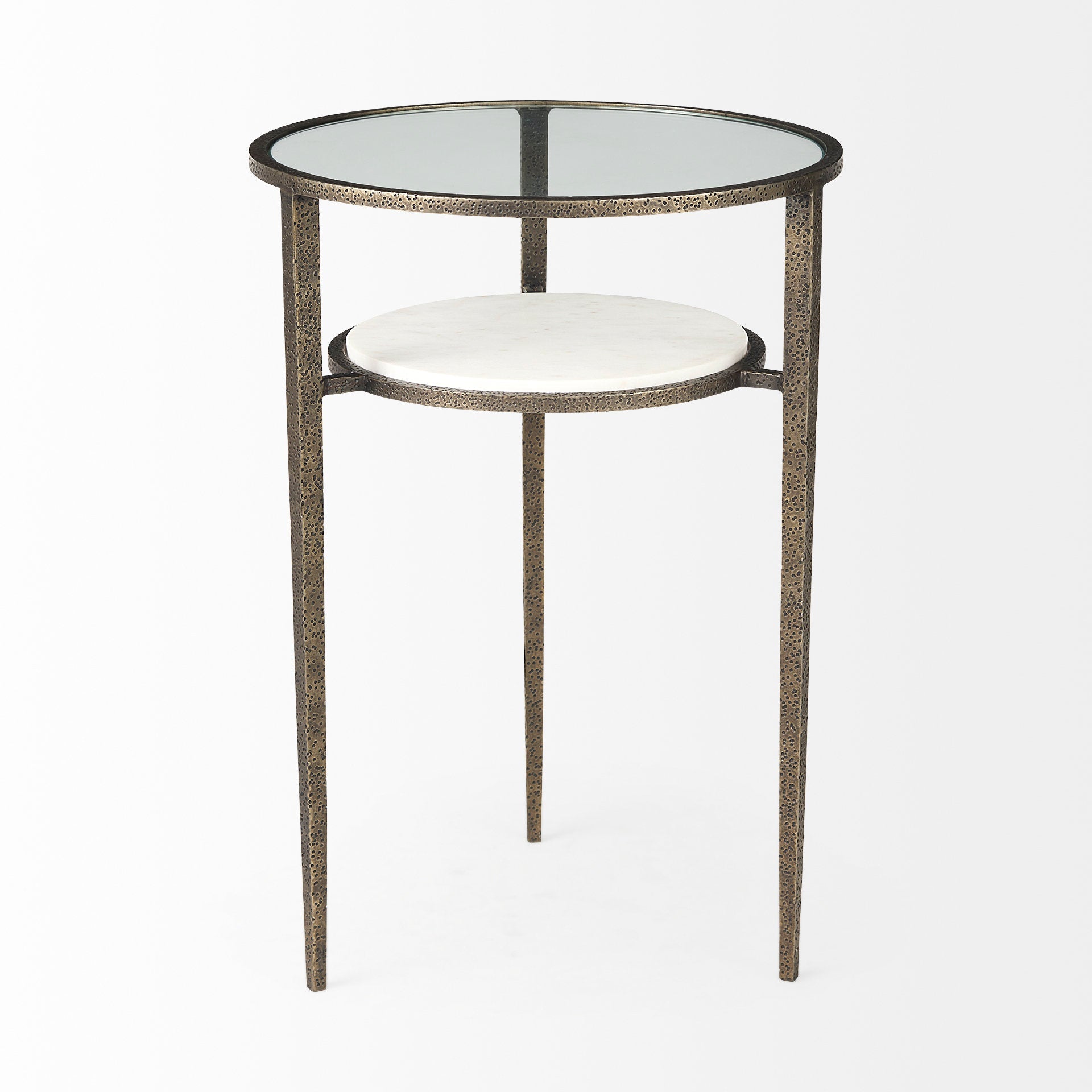 Mercana Felicity Clear Glass Top Round Side Table