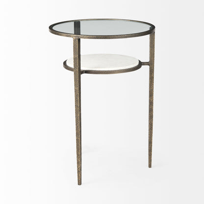 Mercana Felicity Clear Glass Top Round Side Table