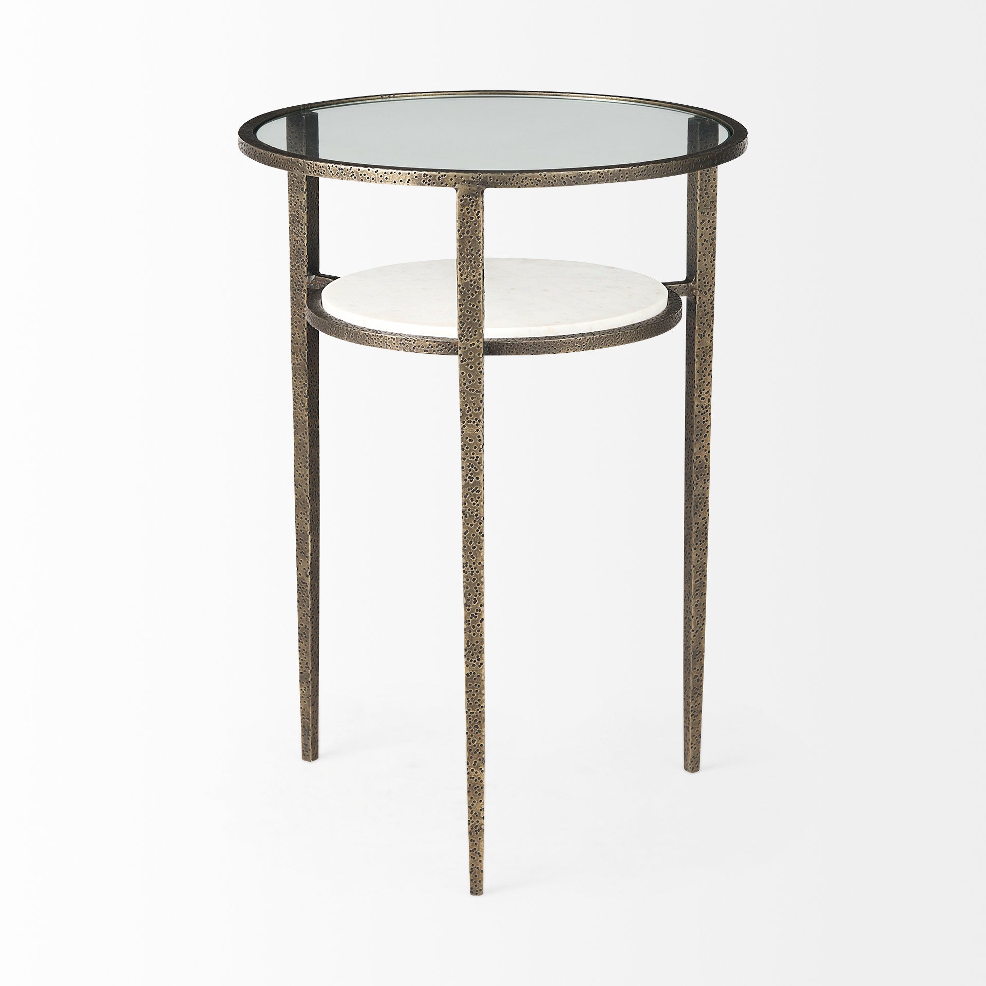Mercana Felicity Clear Glass Top Round Side Table