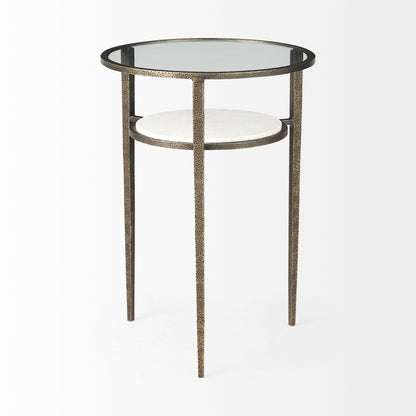 Mercana Felicity Clear Glass Top Round Side Table