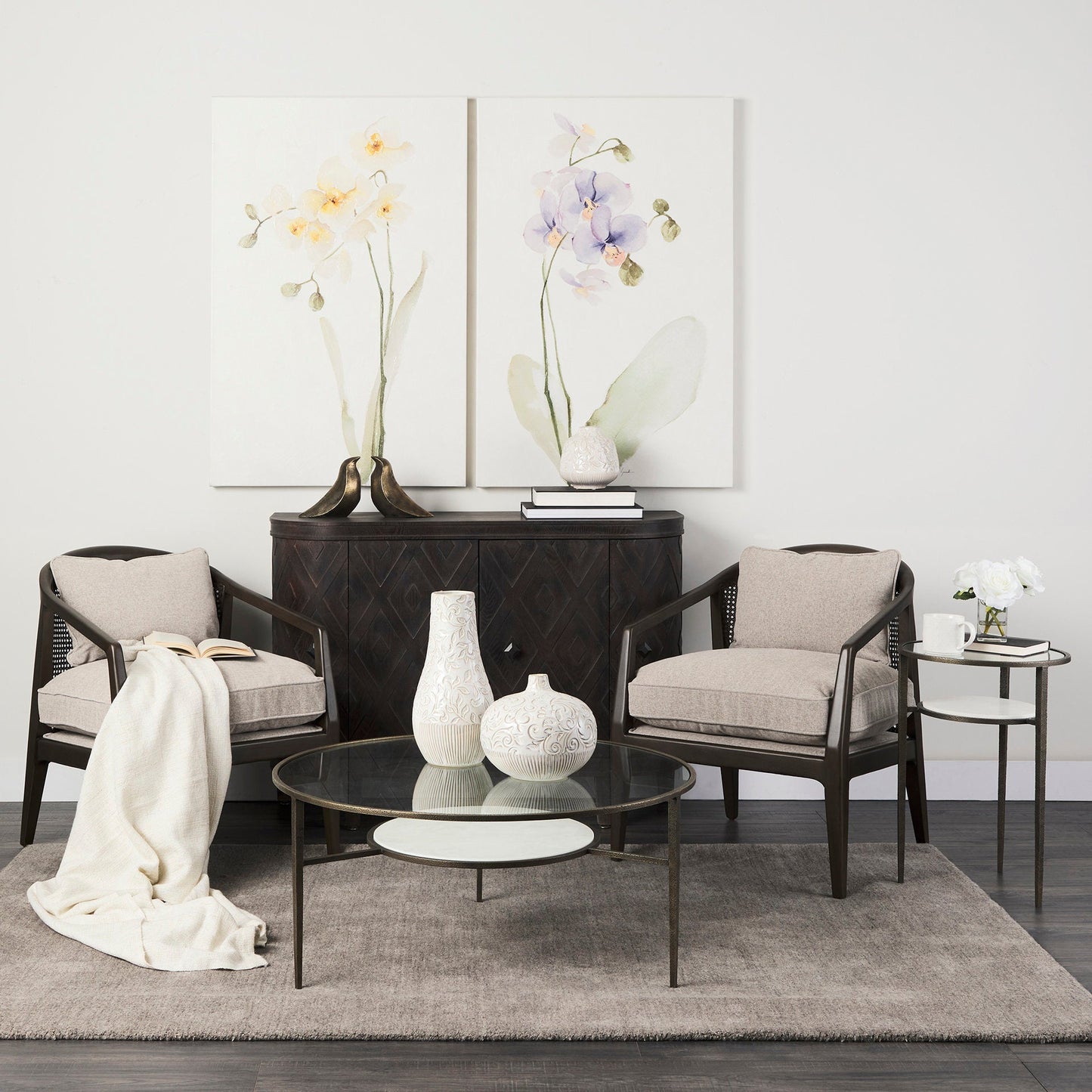 Mercana Felicity Clear Glass Top Round Side Table