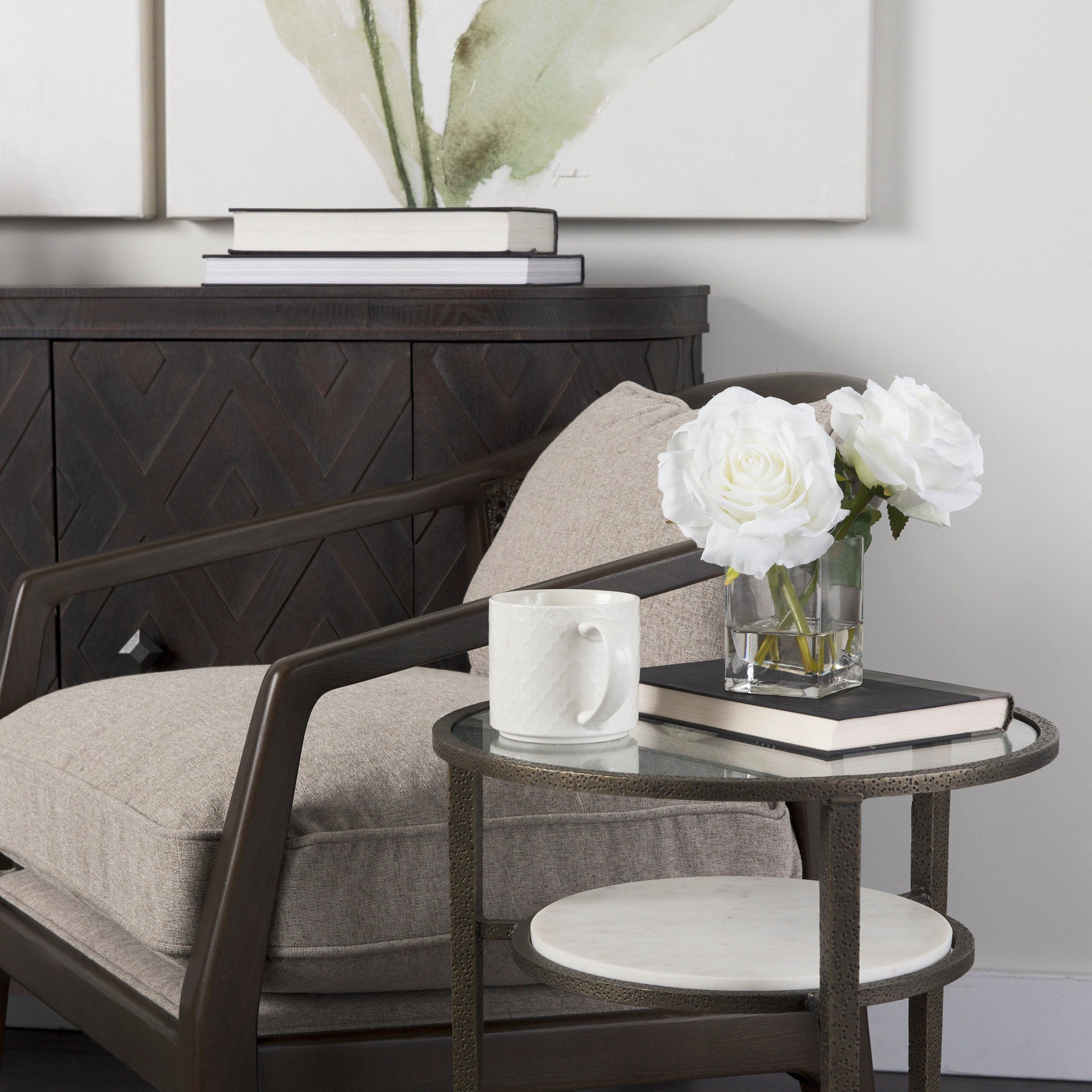 Mercana Felicity Clear Glass Top Round Side Table