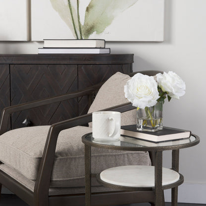 Mercana Felicity Clear Glass Top Round Side Table