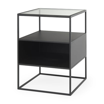Mercana Samson Glass Top Square Side Table