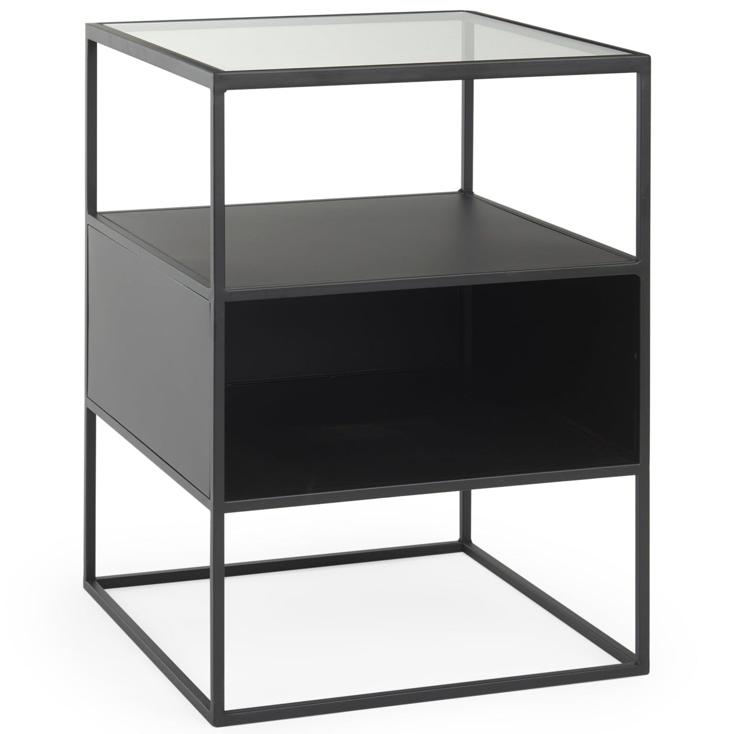 Mercana Samson Glass Top Square Side Table