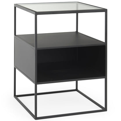 Mercana Samson Glass Top Square Side Table