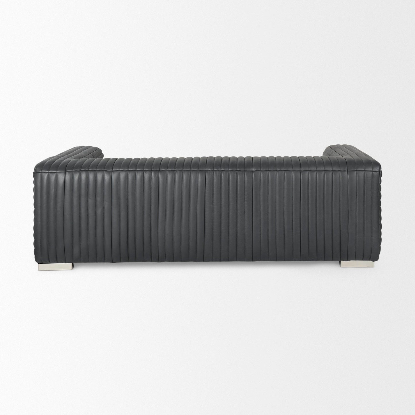 Mercana Ricciardo Black Leather Three Seater Sofa