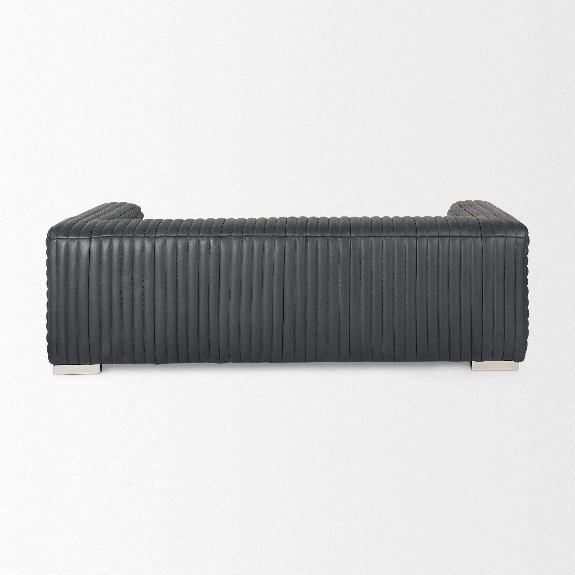 Mercana Ricciardo Black Leather Three Seater Sofa