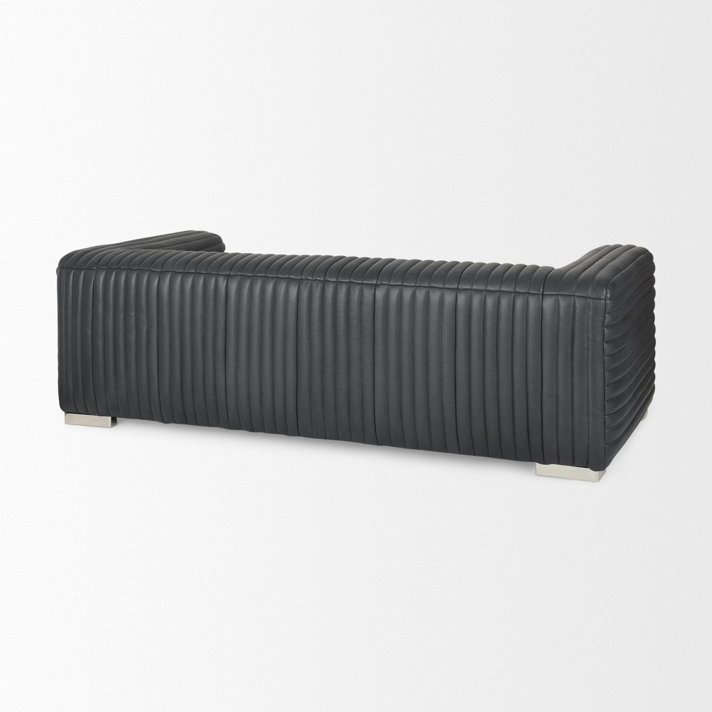 Mercana Ricciardo Black Leather Three Seater Sofa