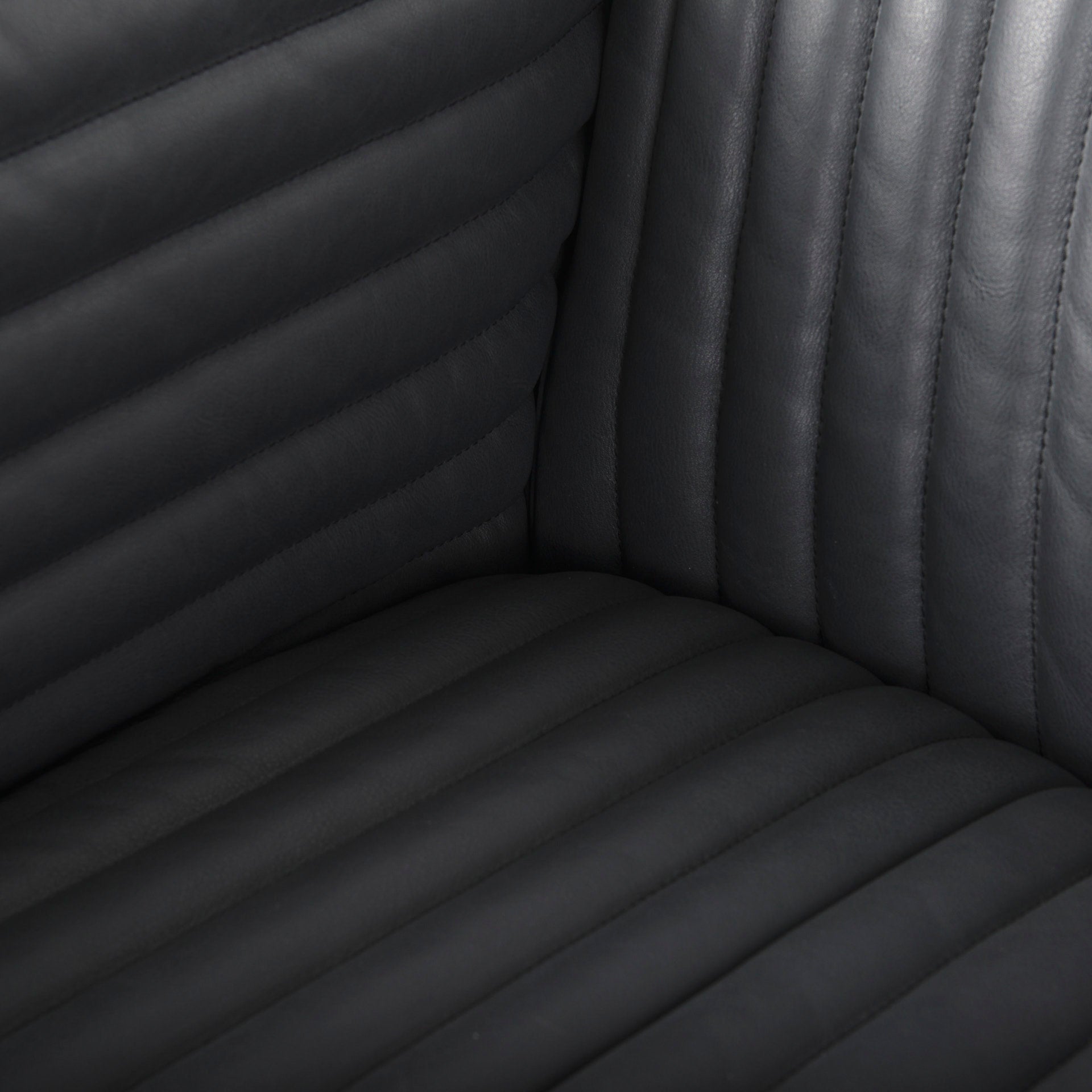 Mercana Ricciardo Black Leather Three Seater Sofa
