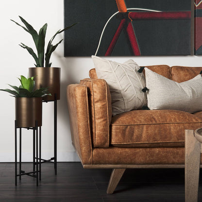 Mercana Brooks Faux Leather Three Seater Sofa
