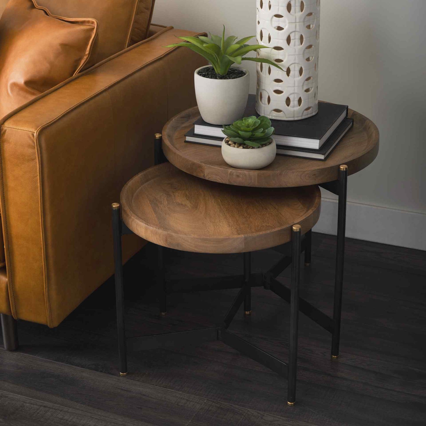 Mercana Marquisa Wood Top Nesting Table (Set of 2)