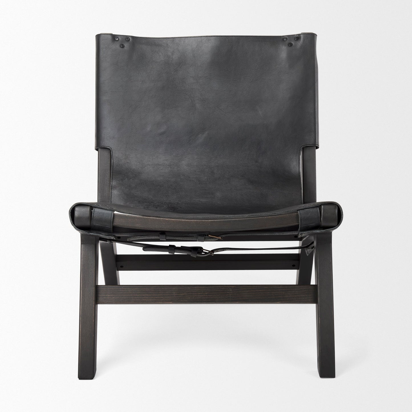 Elodie Leather Armless Accent Chair