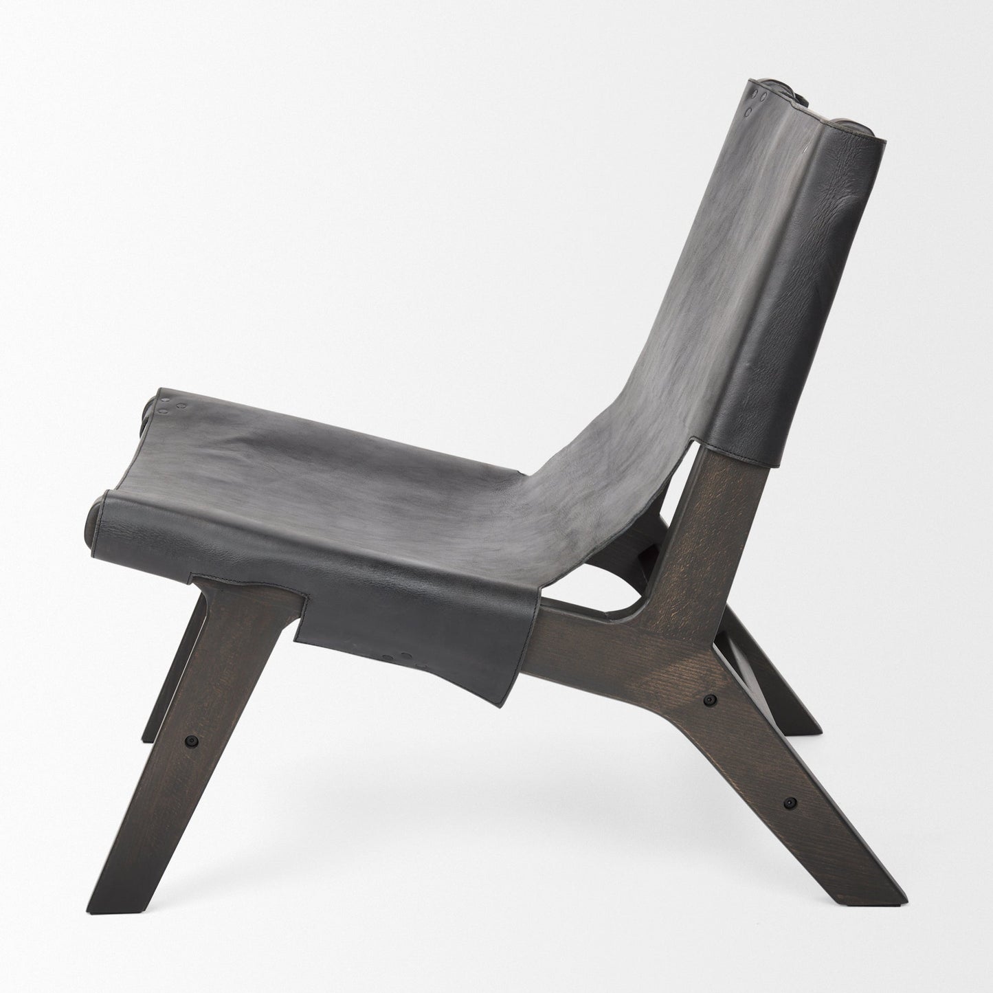 Elodie Leather Armless Accent Chair