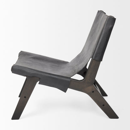 Elodie Leather Armless Accent Chair