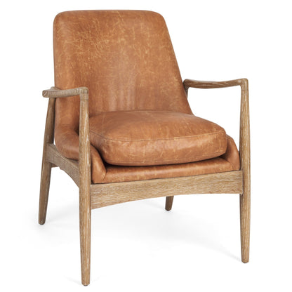 Westan Leather Modern Accent Chair