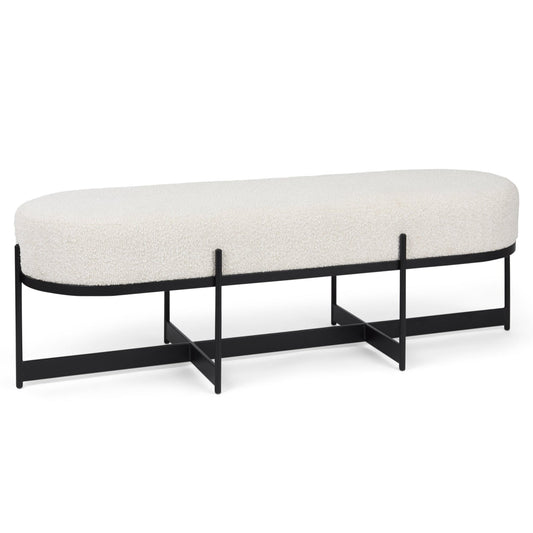 Amelia Cream Boucle Bedroom Bench