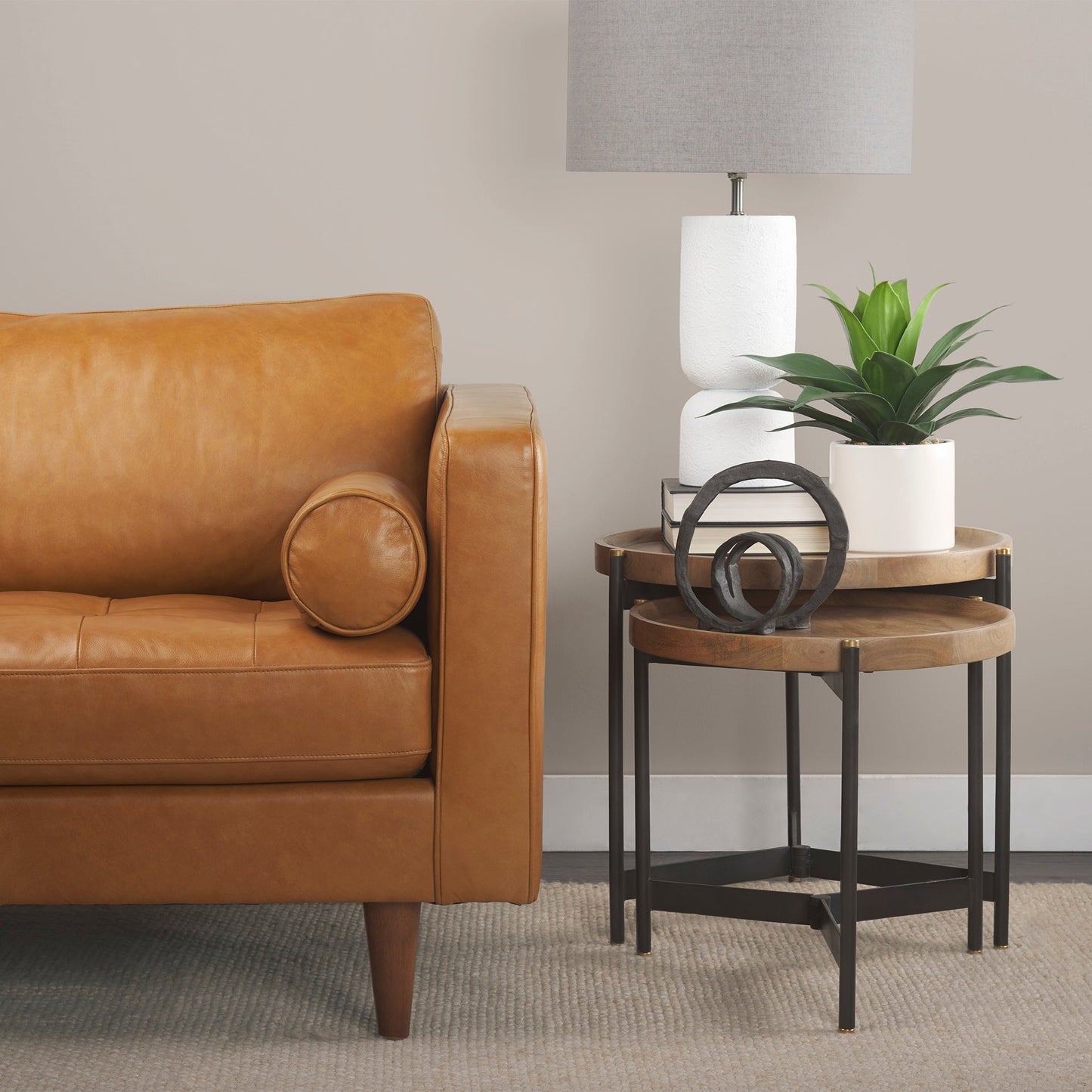 Mercana Marquisa Wood Top Nesting Table (Set of 2)