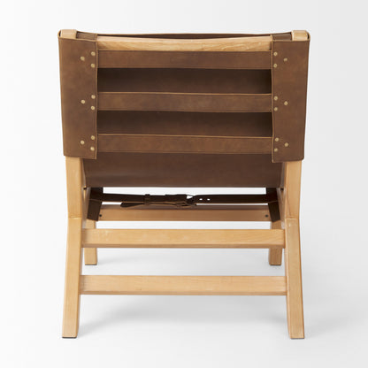 Elodie Leather Armless Accent Chair