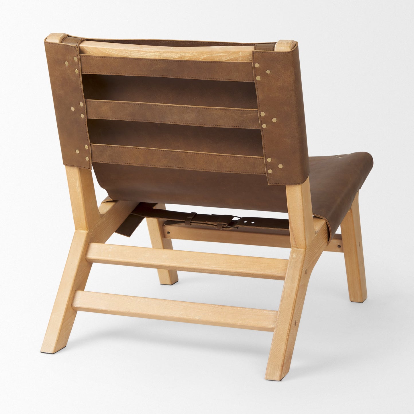 Elodie Leather Armless Accent Chair