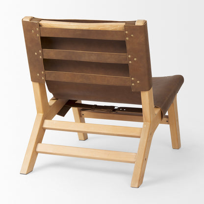 Elodie Leather Armless Accent Chair