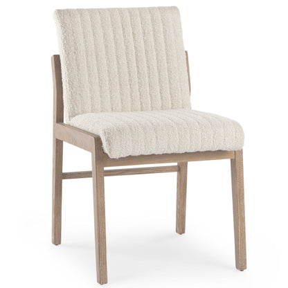 Mercana Tahoe Cream Fabric Armless Dining Chair (Set of 2)