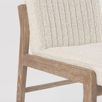 Mercana Tahoe Cream Fabric Armless Dining Chair (Set of 2)