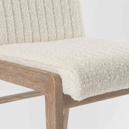 Mercana Tahoe Cream Fabric Armless Dining Chair (Set of 2)