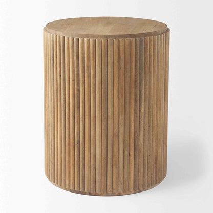 Mercana Terra Fluted Wooden Side Table