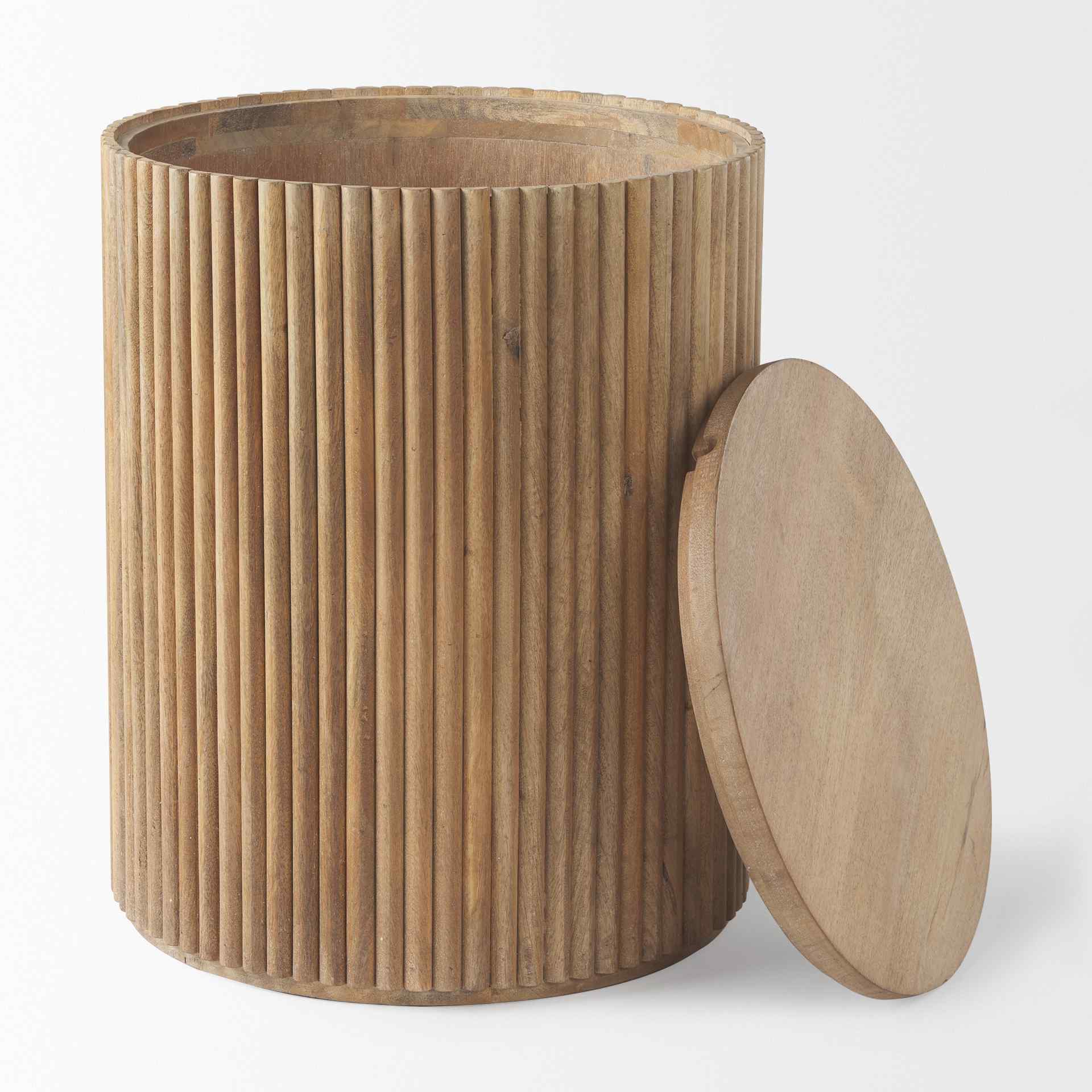 Mercana Terra Fluted Wooden Side Table