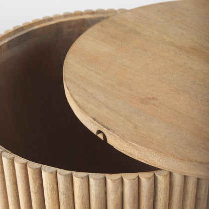 Mercana Terra Fluted Wooden Side Table