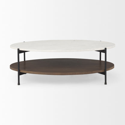 Mercana Larkin Marble Top Oval Coffee Table