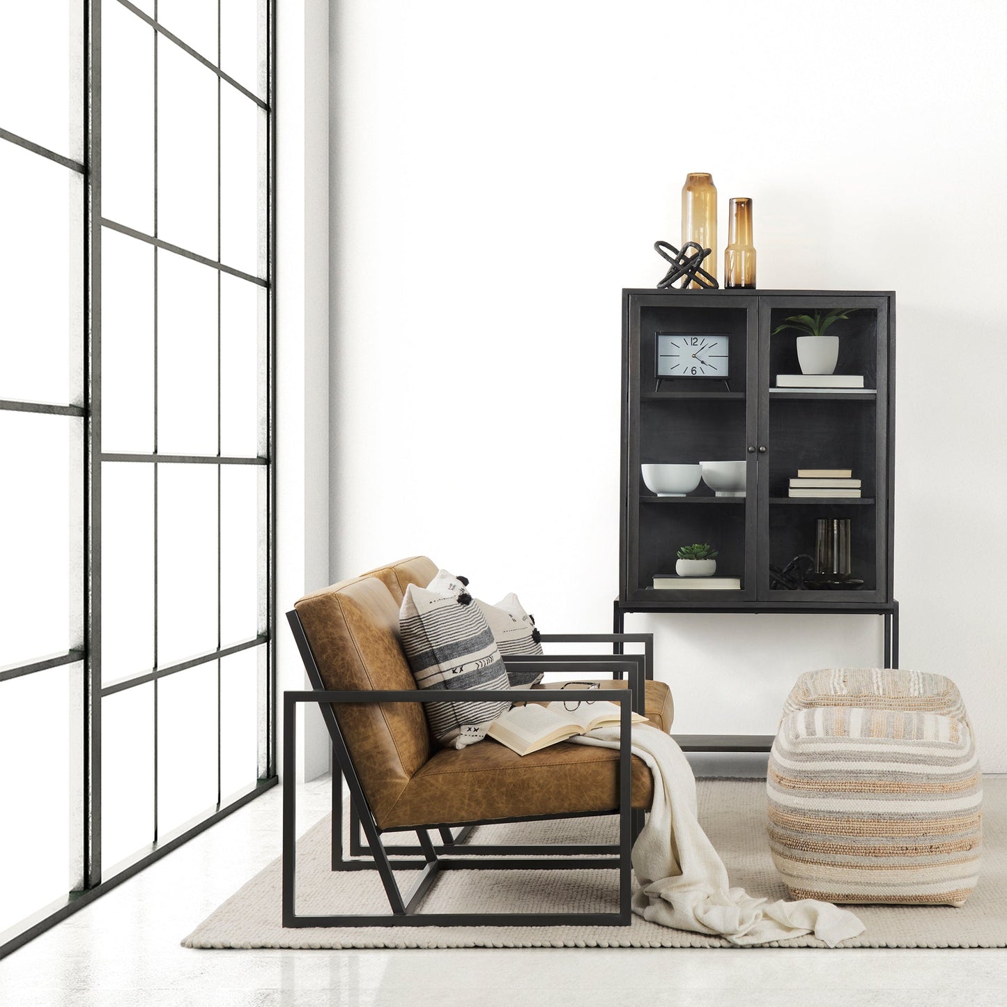 Arelius Wood Top Modern Bookcase
