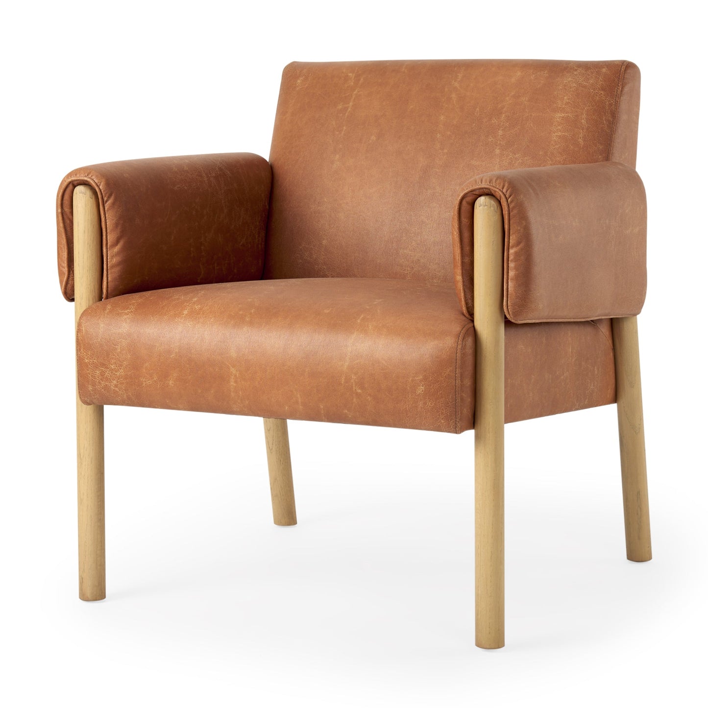 Ashton Brown Leather Accent Chair