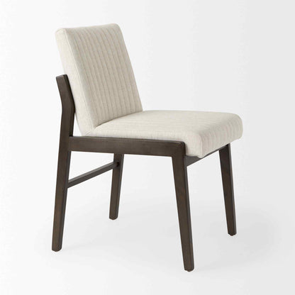 Mercana Tahoe Cream Fabric Armless Dining Chair (Set of 2)