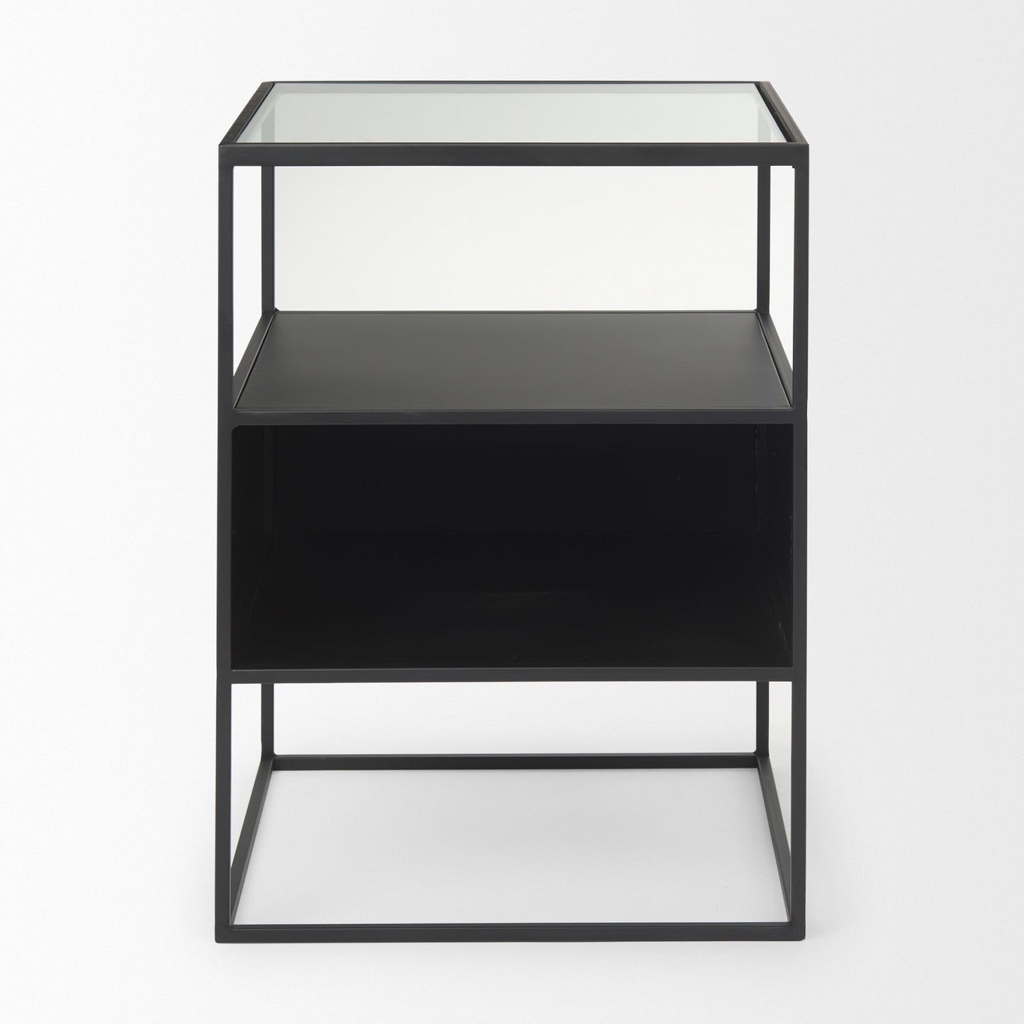 Mercana Samson Glass Top Square Side Table