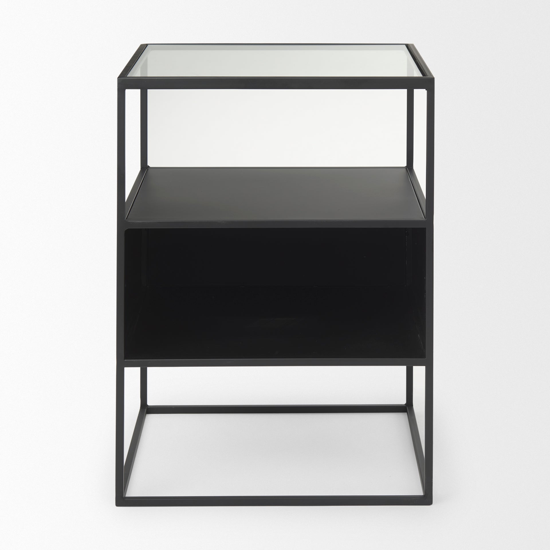 Mercana Samson Glass Top Square Side Table