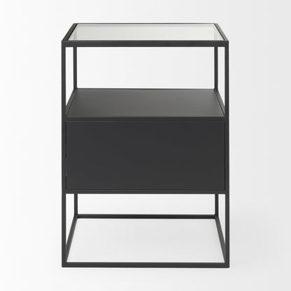 Mercana Samson Glass Top Square Side Table