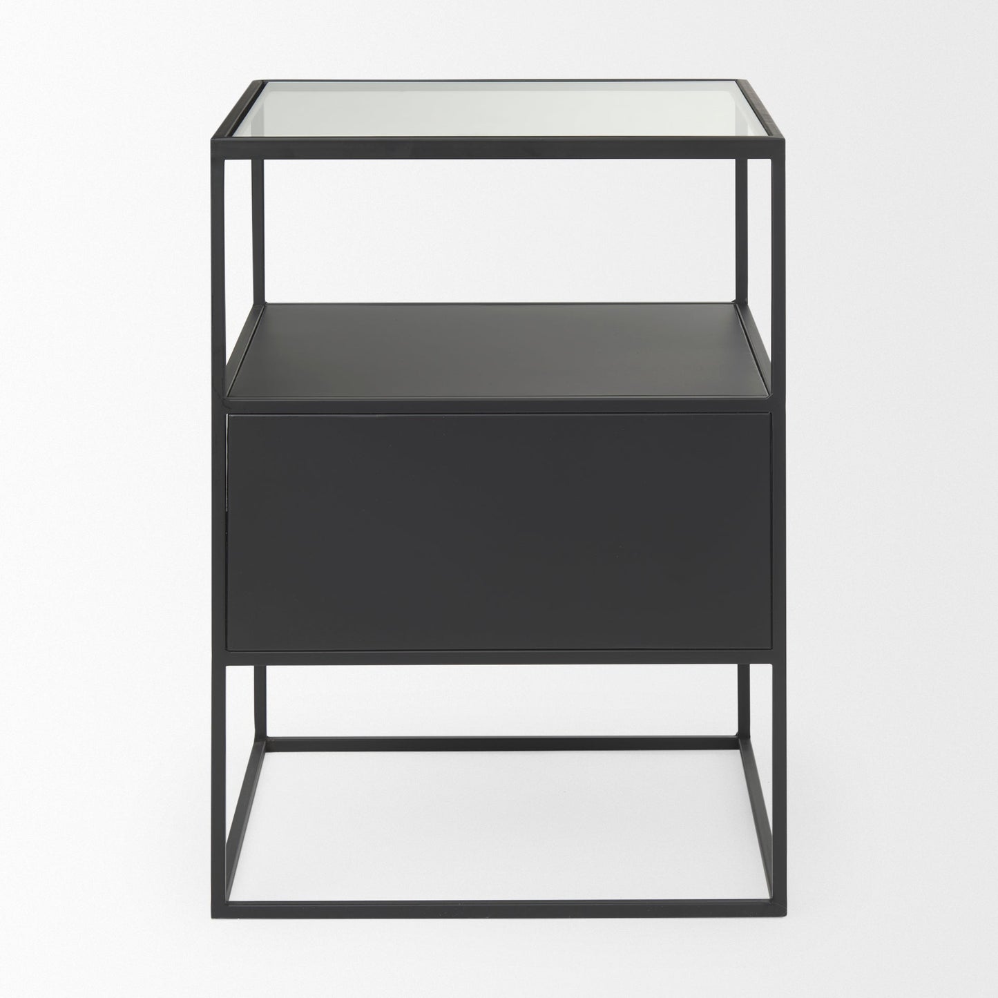 Mercana Samson Glass Top Square Side Table