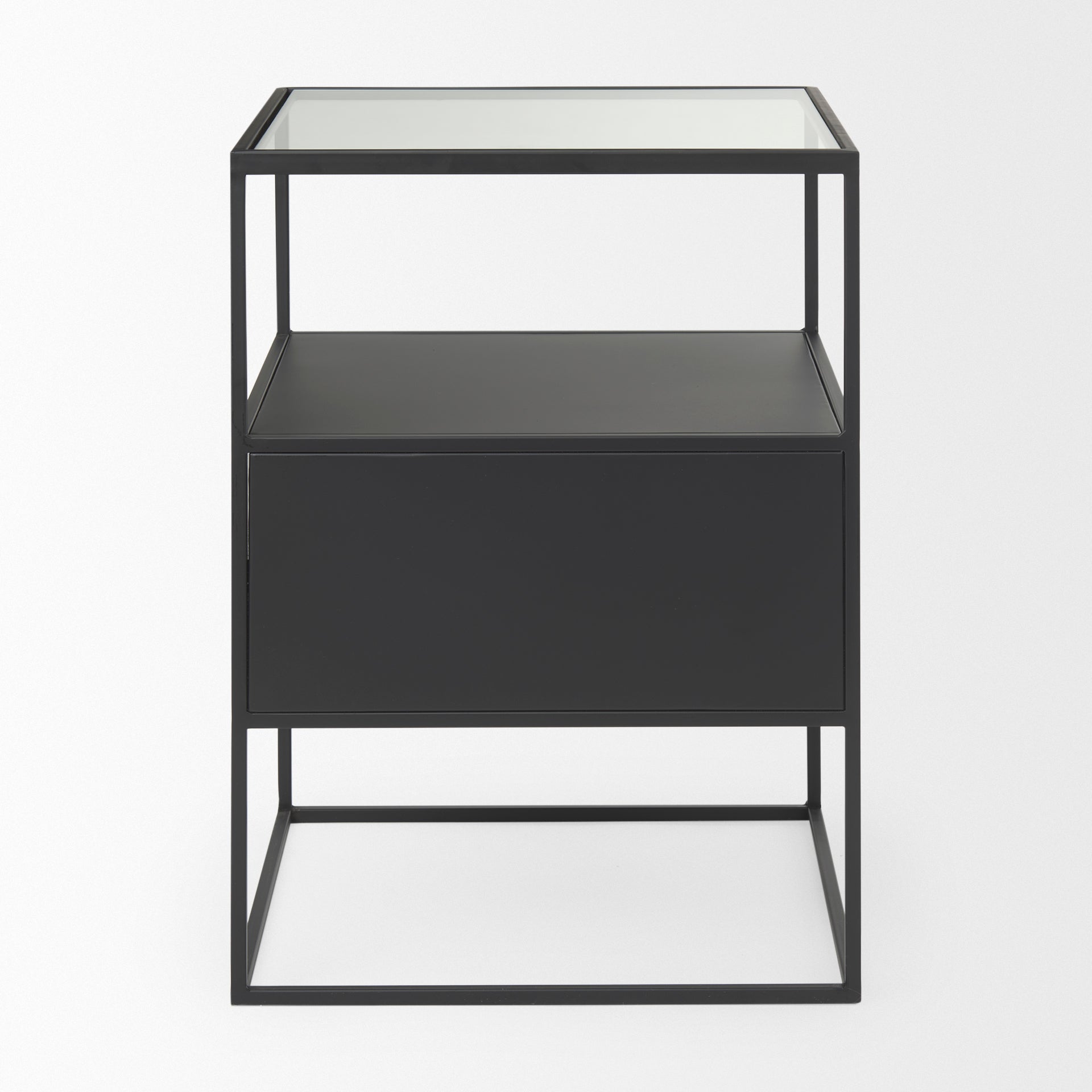 Mercana Samson Glass Top Square Side Table