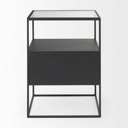 Mercana Samson Glass Top Square Side Table