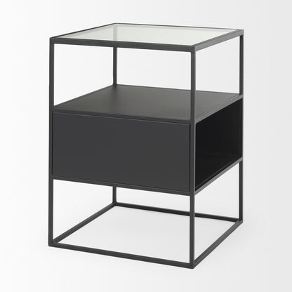 Mercana Samson Glass Top Square Side Table