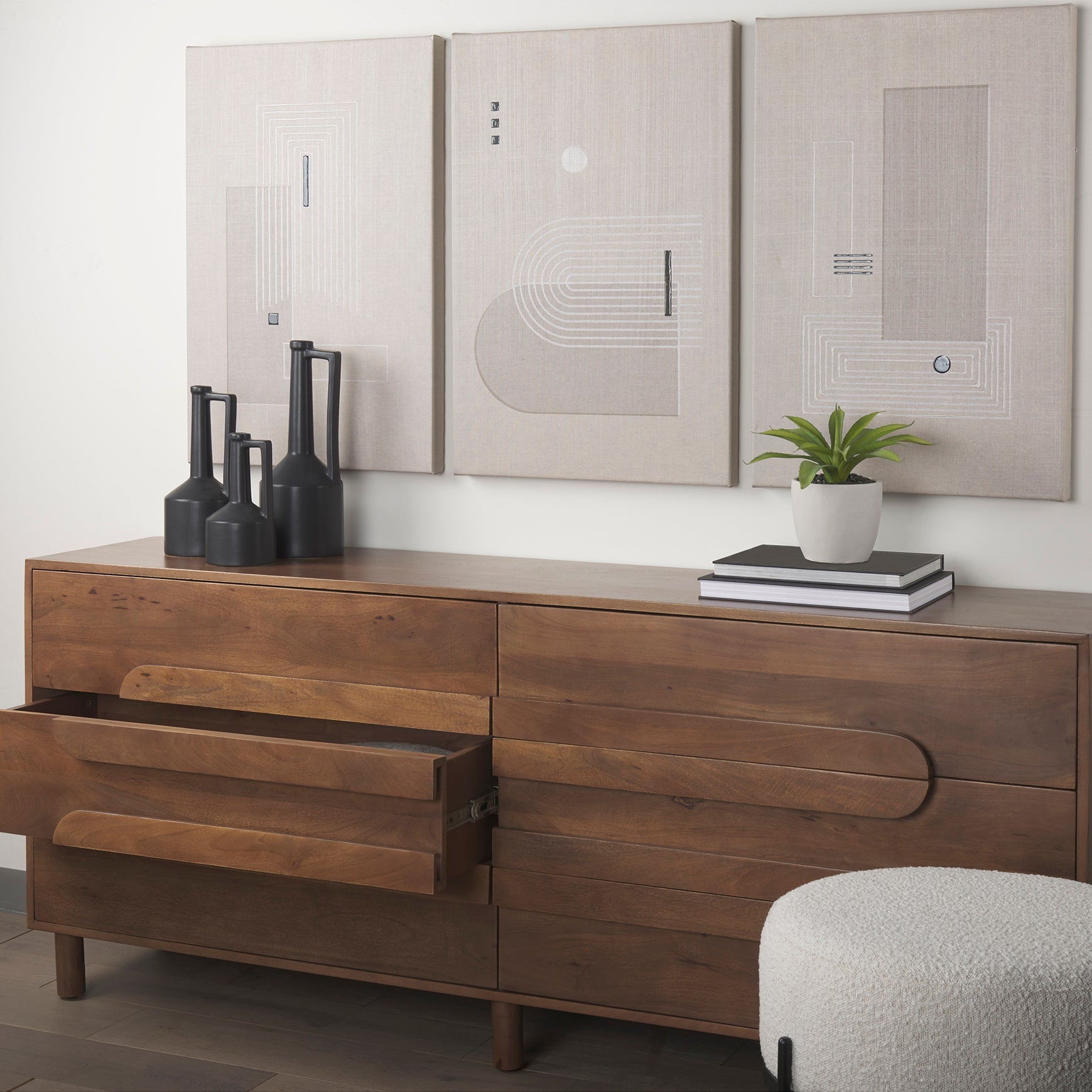 Mercana Astrid Six Drawers Wood Dresser