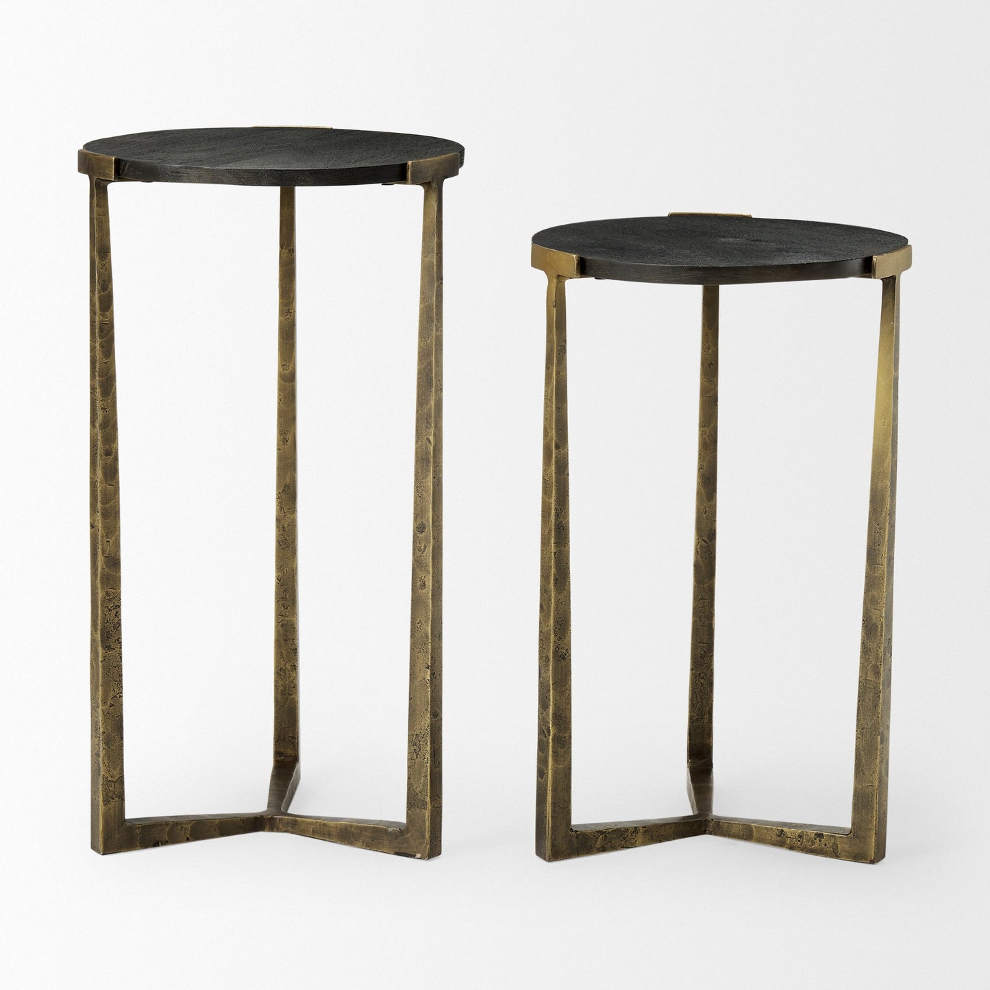 Mercana Atticus Black Wood Top Nesting Table (Set of 2)